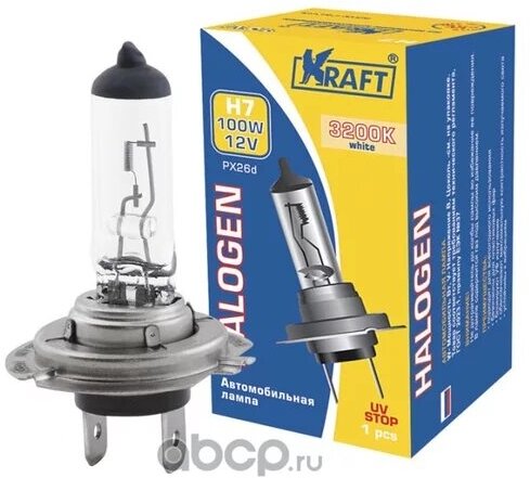 Лампа 12V H7 100W PX26d KRAFT 1 шт. картон KRAFT KT700015