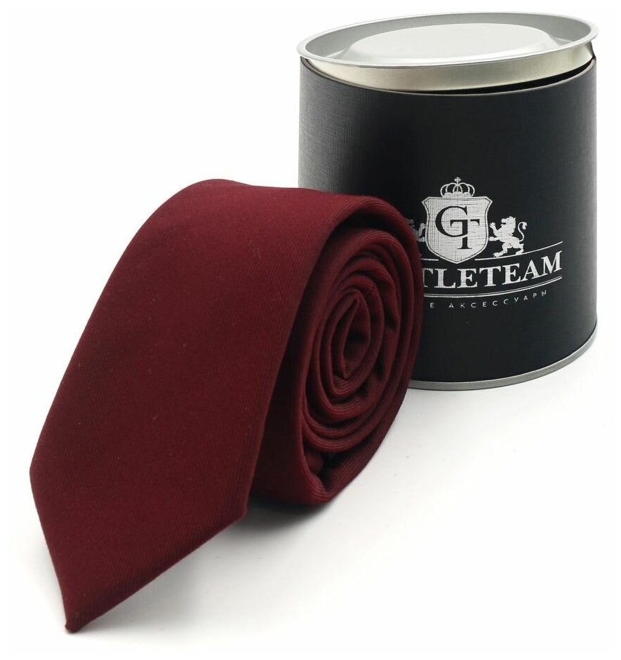 Галстук GENTLETEAM Classic бордовый из шерсти