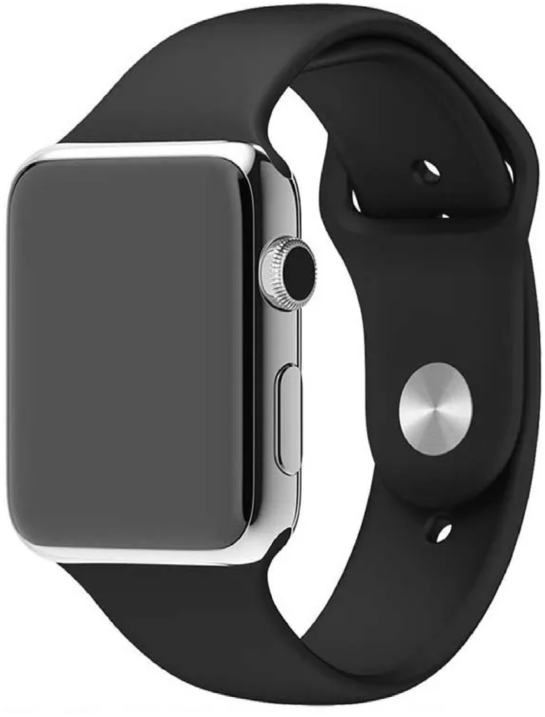 Ремешок для Apple Watch силиконовый браслет для Эпл Вотч 42 44 45 mm Silicone Black черный