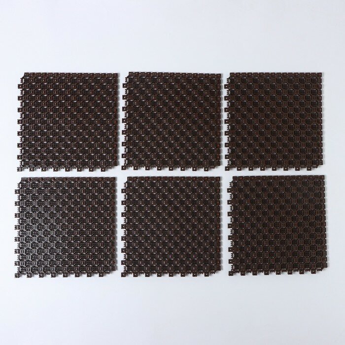 Напольное модульное покрытие Optima Duos, 25×25×1.6 см, 6 шт. в упаковке, цвет коричневый
