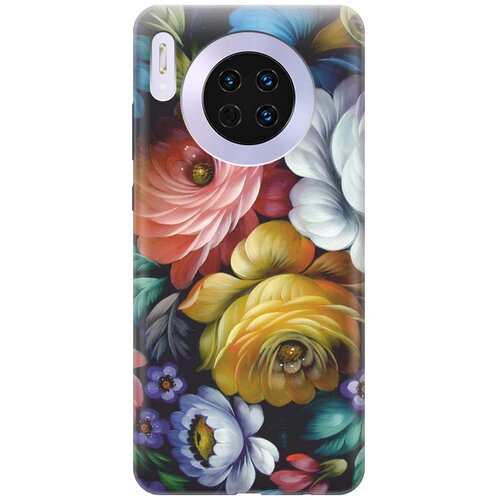 фото Re:paчехол - накладка artcolor для huawei mate 30 с принтом "цветочная роспись"