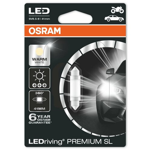 Лампа автомобильная светодиодная OSRAM LEDriving 6499WW-01B C5W 12V 1.4W SV8,5/8 1 шт.