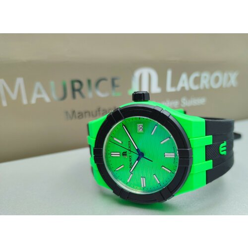 Наручные часы Maurice Lacroix, зеленый maurice lacroix aikon ai1018 tt030 130 k