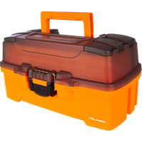 Ящик Plano для приманок и аксессуаров с 2-уровневой системой хранения, 2 отделения на крышке, дымчатый/оранжевый (Снаряжение)