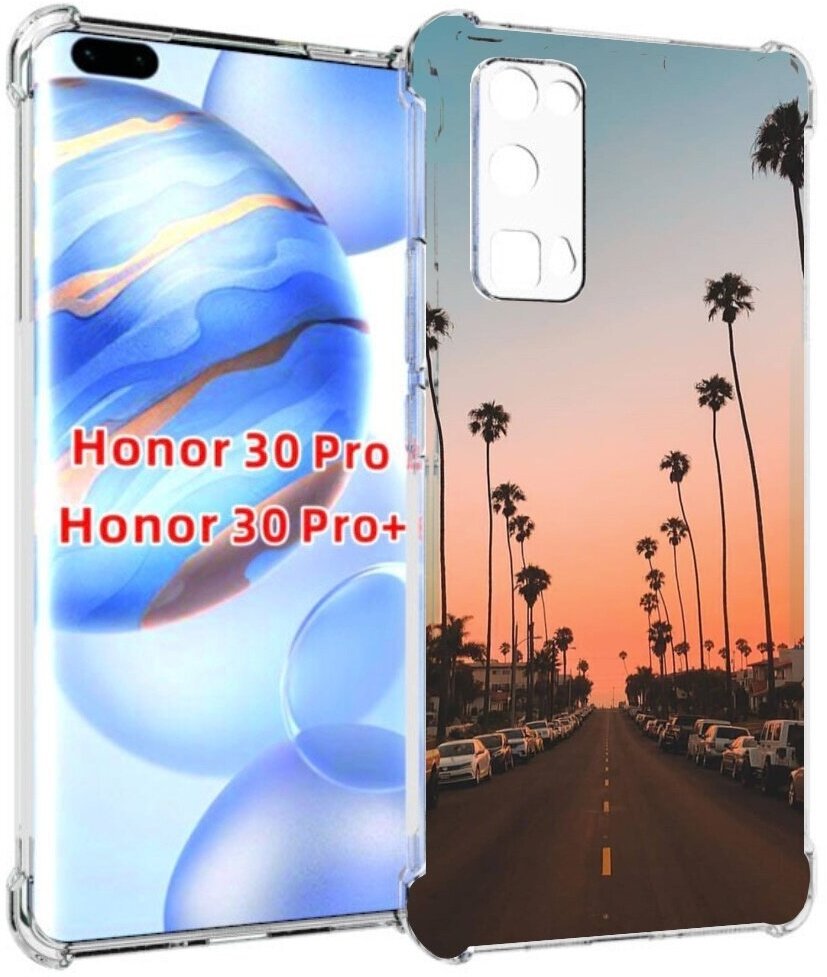 Чехол задняя-панель-накладка-бампер MyPads дорога-с-закатом для Huawei Honor 30 Pro/Honor 30 Pro plus + (EBG-AN10) противоударный