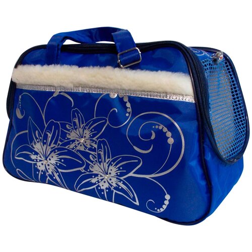 фото Dogman сумка-переноска модельная № 7м, зима, иск. мех, синяя, 38 х 18 х 26 см (1 шт)
