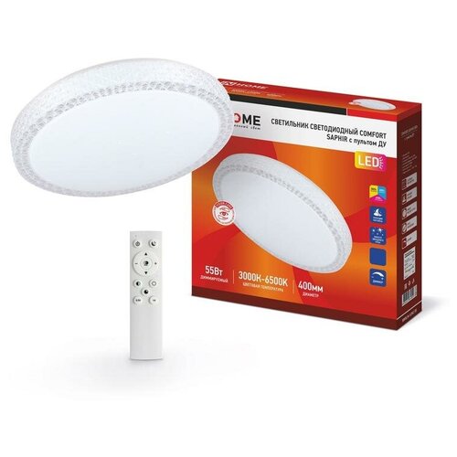 Светильник светодиодный COMFORT SAPHIR 55Вт 230В 3000-6500К 4400лм 400х100мм с пультом ДУ 4690612034850 IN HOME (2шт.)