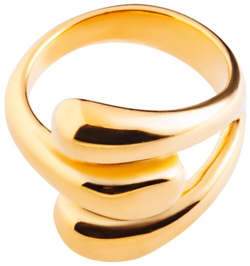 Кольцо переплетенное Kalinka modern story, размер 19, золотой, желтый
