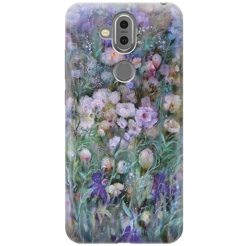 фото Re:pa накладка transparent для nokia 8.1 с принтом "сиреневое поле"