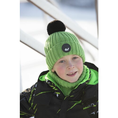 фото Шапка бини artel, размер 54, зеленый, черный