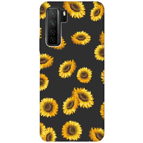 RE: PA Чехол - накладка Soft Sense для Huawei Nova 7 SE / Honor 30S с 3D принтом Sunflowers черный