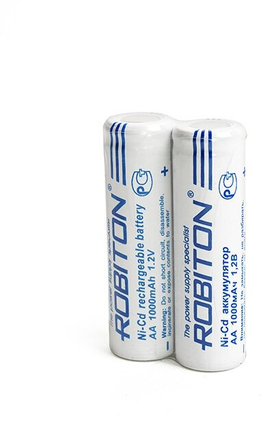 Robiton Аккумулятор Robiton Ni-Cd AA 1000mAh SR2 с плоским контактом, 2шт (1000NCAA)