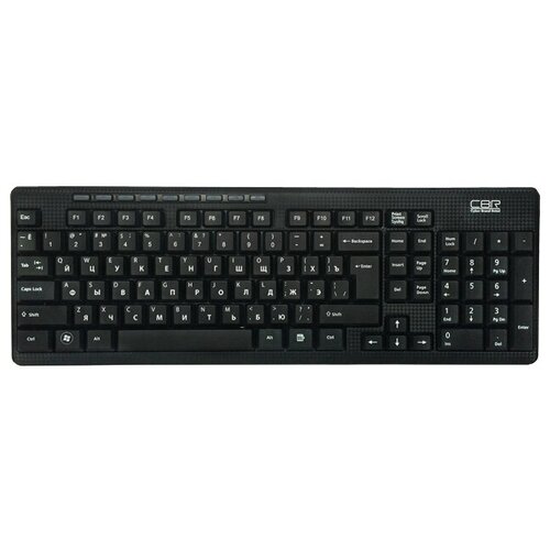 Клавиатура CBR KB 111M, USB, чёрная. Классическая раскладка. 102 + 9 клавиши. Переключение языка 1 кнопкой . Поверхность под карбон