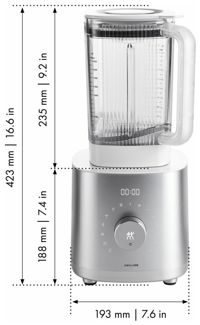 Блендер Zwilling Enfinigy Pro 1,8л серебристый - фото №2