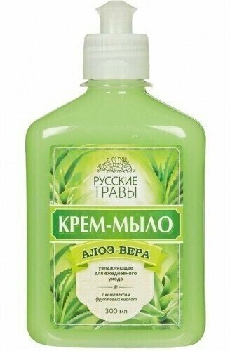 Русские Травы Крем-мыло жидкое Алоэ-Вера, пуш-пул, 300 мл, 9 упаковок