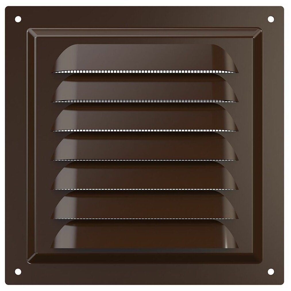 Решетка вентиляционная стальная 300x300 цвет коричневый - фотография № 3