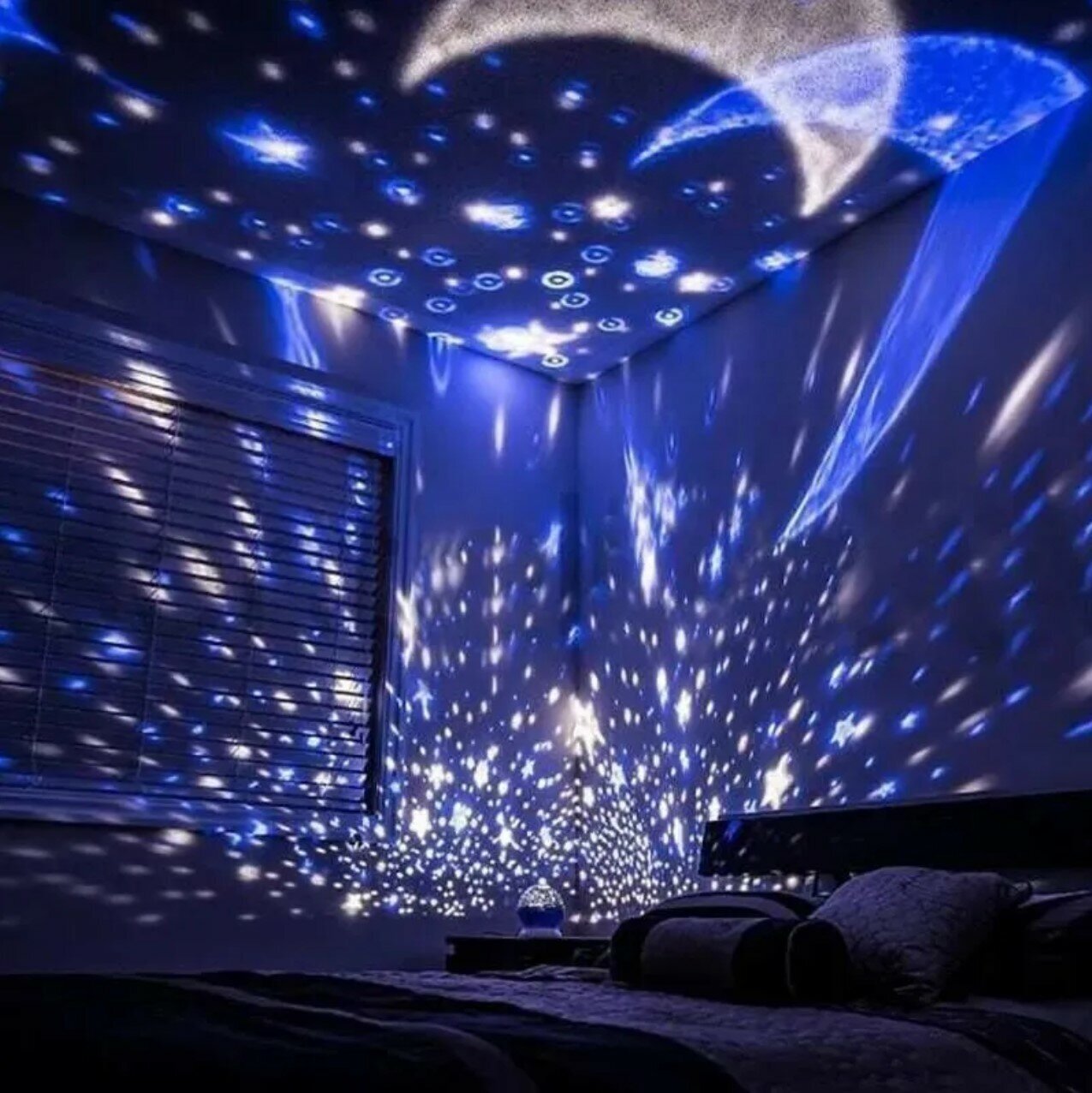 Светильник-ночник проектор звездного неба Star Master, вращающийся(Синий) - фотография № 7