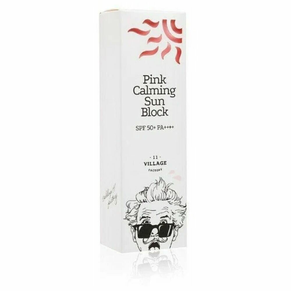 VILLAGE 11 FACTORY Успокаивающий солнцезащитный крем Pink Calming Sun Block SPF50+ PA++++, 25 мл.