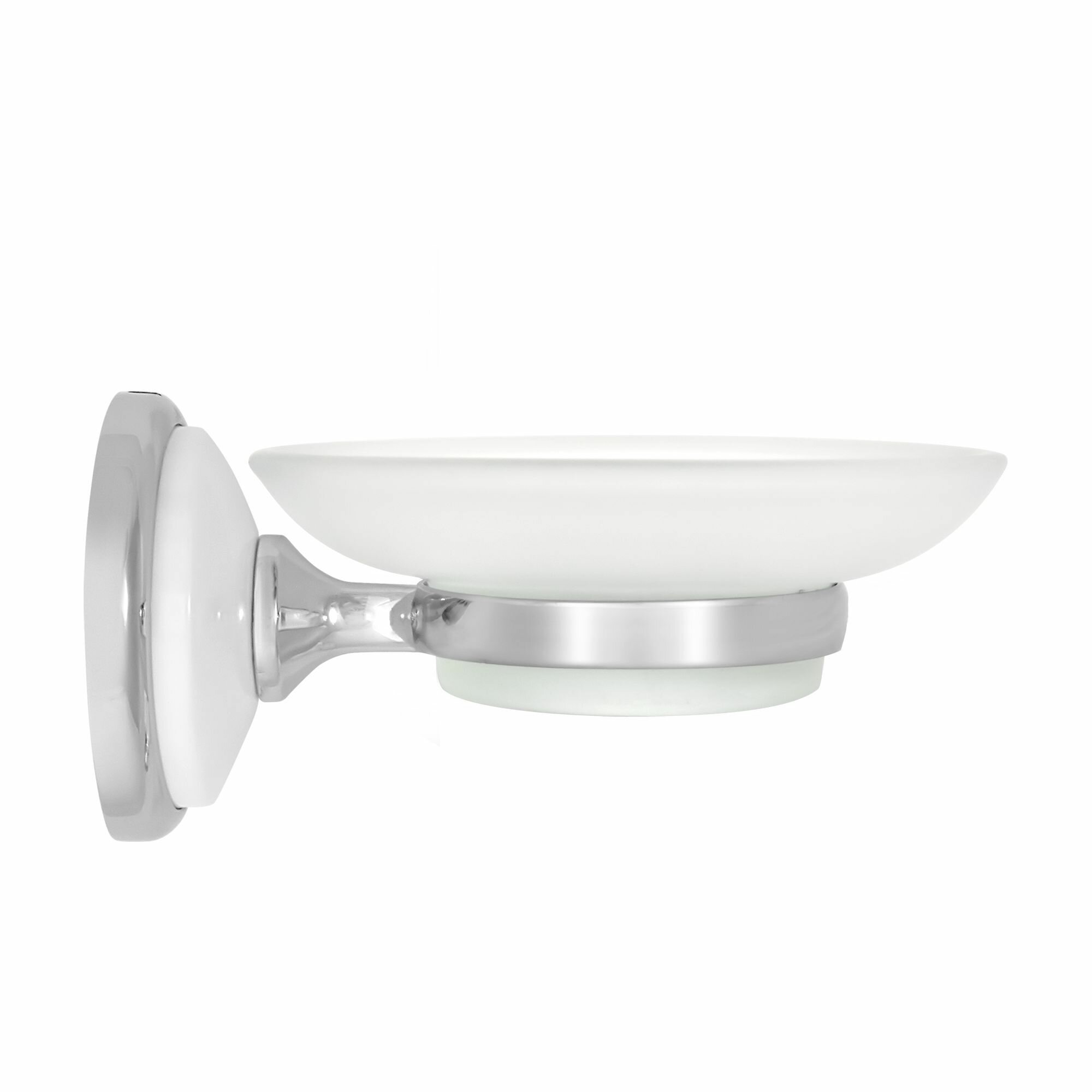 Мыльница стеклянная Solinne, B-51105, хром, стекло-сатин, Коллекция Blanco 2541.107 - фото №6