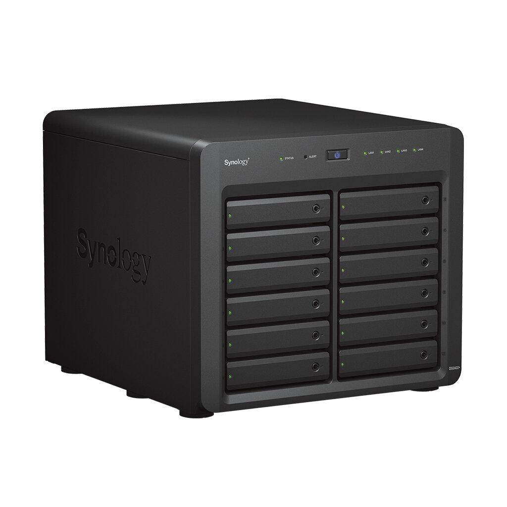 Система хранения данных Synology QC2.2GHz CPU/4GB(up to 32GB)/RAID 0,1,5,6,10/up to 12 SATA SSD/HDD (3.5" or 2.5") (up to 24 with 1xDX1222), 2xUSB3.0, 4xGbE(+1Expslot),iSCSI, 2xIPcam(upto40)/1xPS/3YW' - фото №3