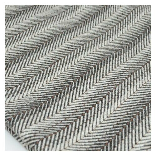 Ткань для рукоделия и шитья/ Трикотаж в крупную елочку коричневый/Стретч/ Пальтовая на отрез 3*1,5 м