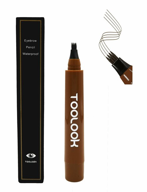 TooLook Карандаш для бровей с эффектом микроблейдинга, водостойкий маркер, лайнер, тон №6 серо-коричневый3.5 мл