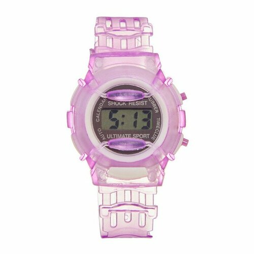 Часы наручные электронные детские d-4 см ремешок l-22 см сиреневые 25900₽