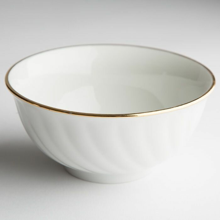 фото Салатник фарфоровый 400 мл ф. Голубая роза отводка золотом Дулёво