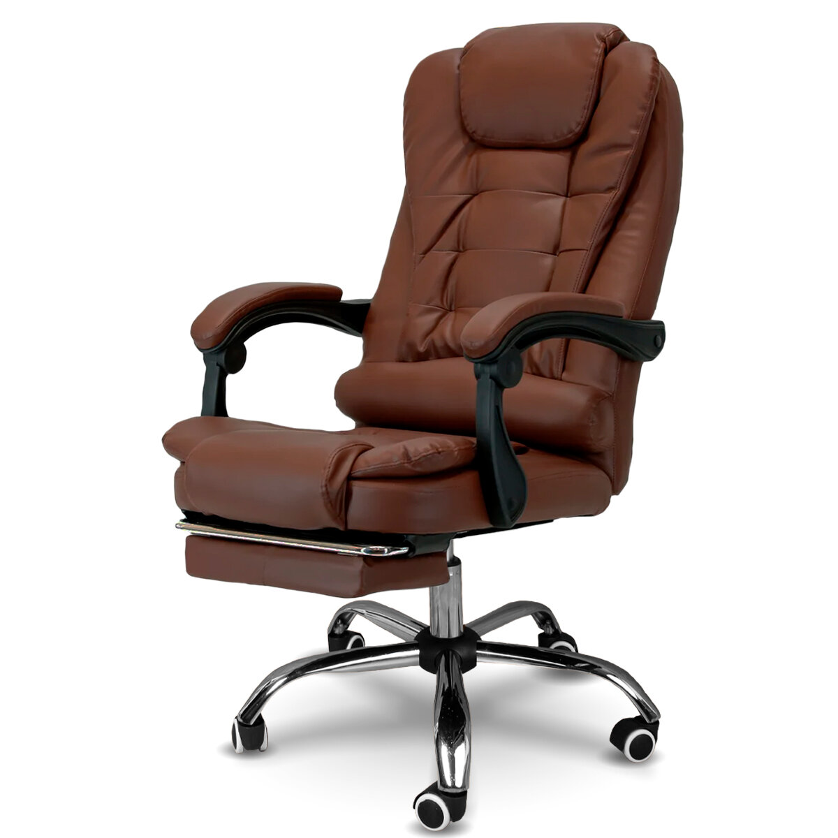 Компьютерное кресло Босс с массажем, цвет: коричневый - фотография № 2