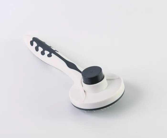 фото Пуходерка для кошек и собак с кнопкой для быстрой очистки. Дешеддер массажная расческа