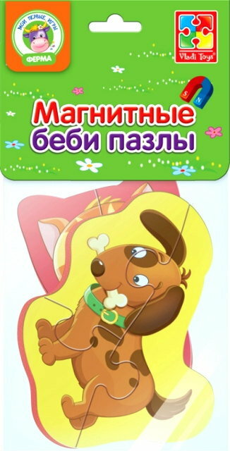 Мягкие магнитные пазлы "Котенок и щенок" Baby puzzle