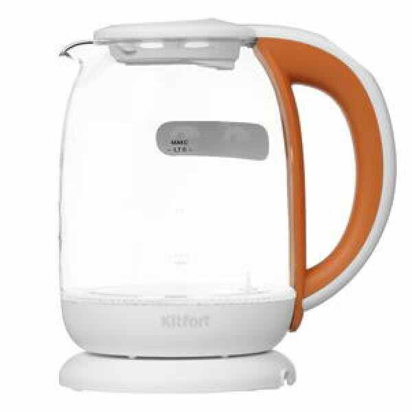 Чайник электрический KitFort , 2200Вт, белый и оранжевый - фото №13