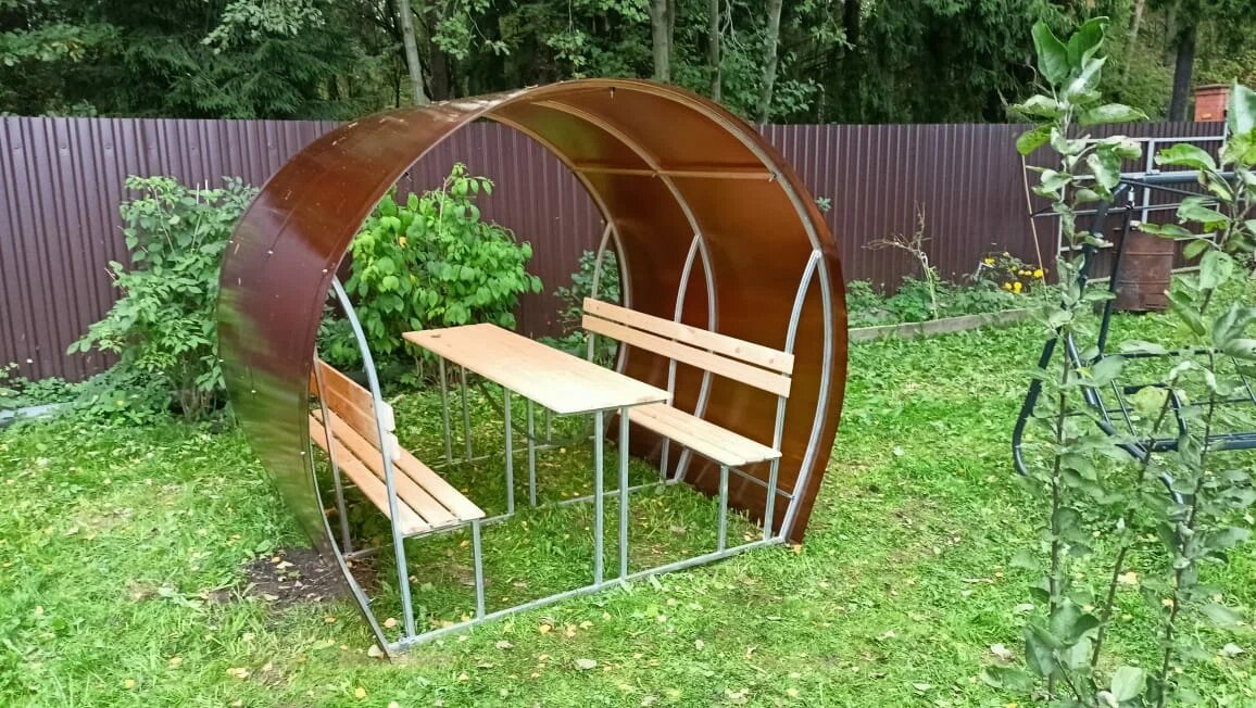 фото Беседка из поликарбоната 4 мм пион зеленая