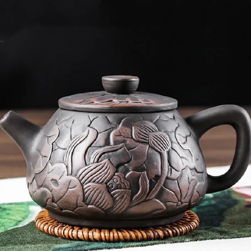 Глиняной чайник с узорами, 300/400 мл, 14.5x8cm 300ml