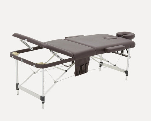 Изображение товара Стол массажный складной алюминиевый JFAL01A 3-х секционный (коричневый)