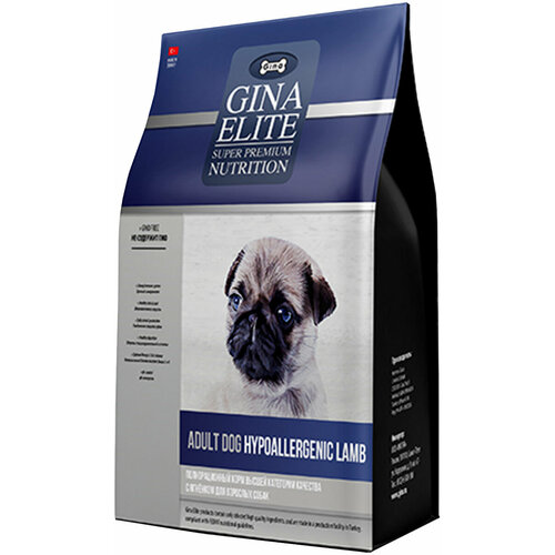 GINA ELITE ADULT DOG HYPOALLERGENIC LAMB гипоаллергенный для взрослых собак с ягненком Турция 1 кг 946₽