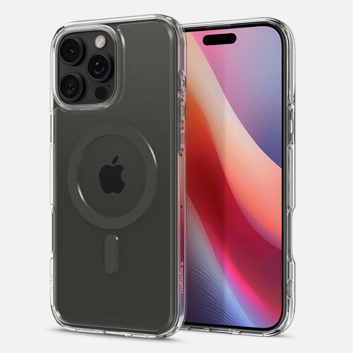 Изображение товара Чехол Spigen на iPhone 16 Pro (ACS08130) Ultra Hybrid MagSafe / Спиген Чехол для Айфон 16 Про Прозрачный Серый