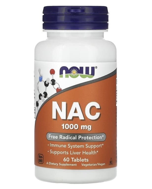 NOW Foods NAC 1000 мг 60 таблеток