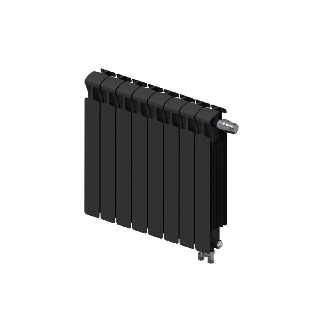 Радиатор RIFAR Monolit 500 8 секций нижнее правое цвет Антрацит