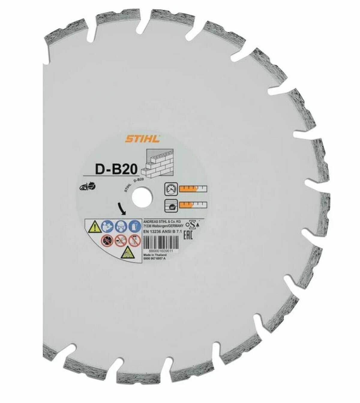 Алмазный отрезной диск Stihl D-B20 для бензорезов 40см/16", 1шт