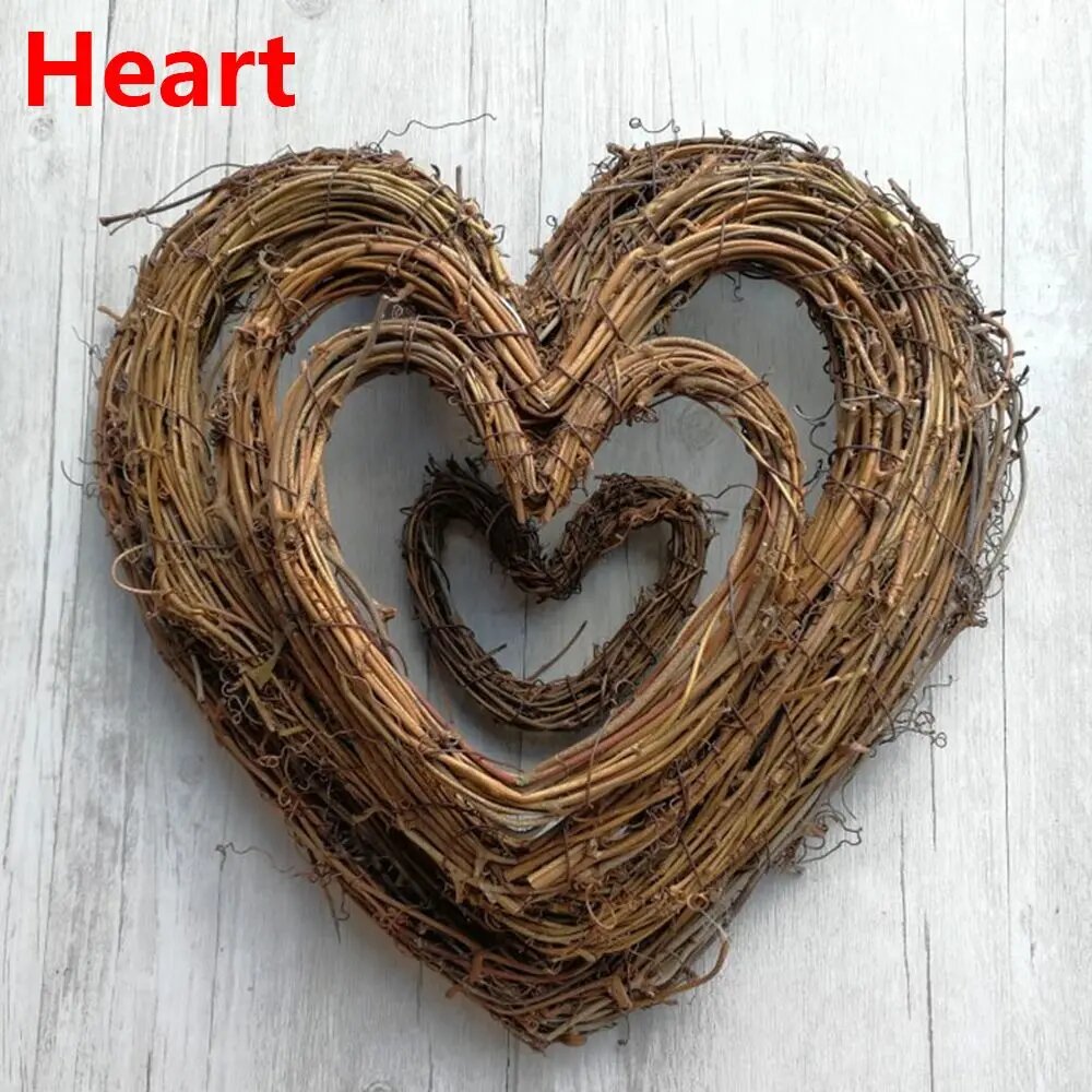 Рождественский венок из ротанга Heart 15CM