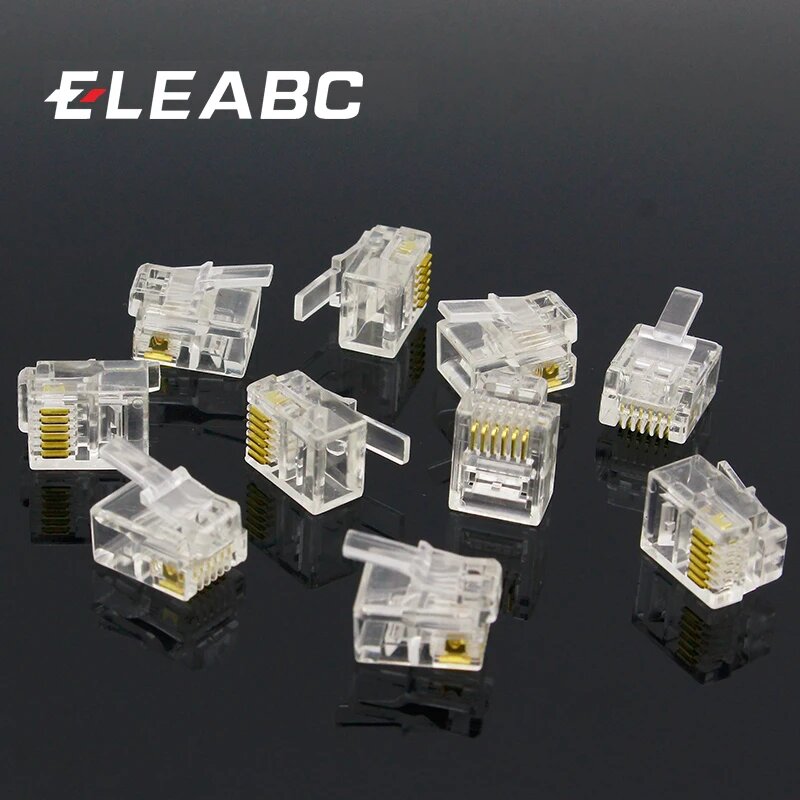 ELEABC 6Pin RJ11 телефонный разъем 10 шт