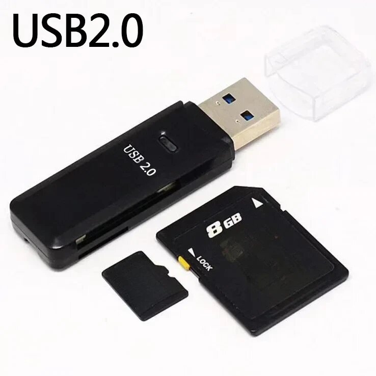 Адаптер для карт памяти 2 в 1 с USB 2,0 на SD TF, устройство для чтения карт памяти OLaf USB 3,0, аксессуары для ПК, ноутбука, кардридер для флеш-накопителей, 4