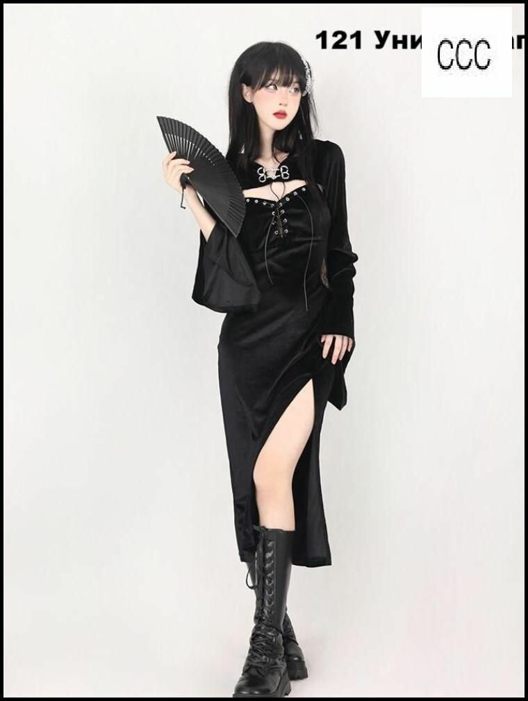 Платье  Осень-зима 2023, размер S, черный — фото 1