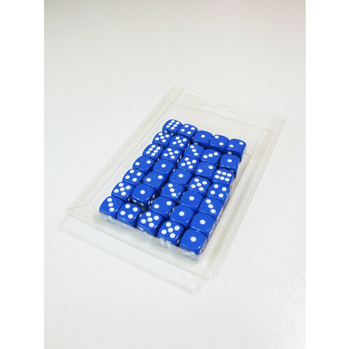 Игральные кубики d6 (35 шт, 12 мм, одноцветные) синие