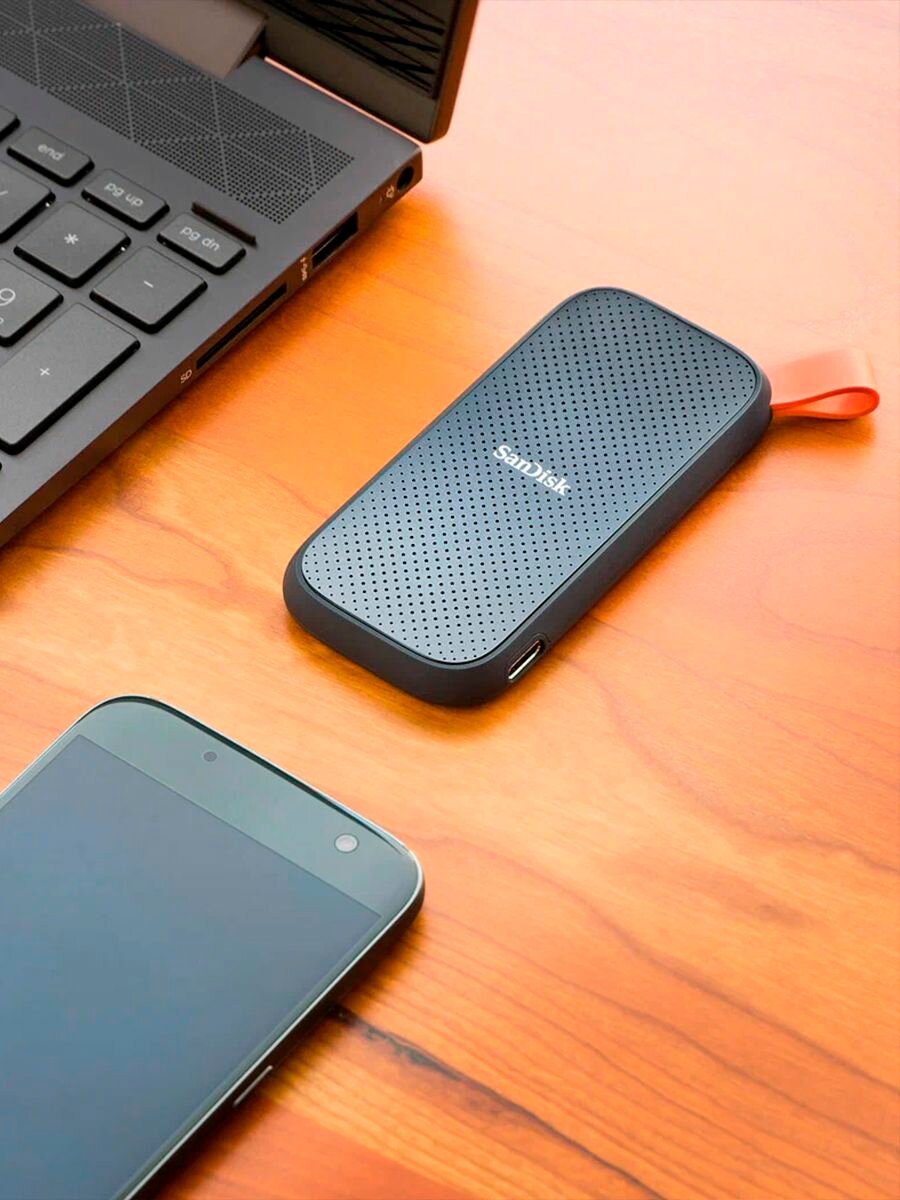 1 ТБ Внешний SSD SanDisk Portable 800 МБ/сек USB-C, USB 3.2 Gen 2 (SDSSDE30-1T00-G26) — фото 1