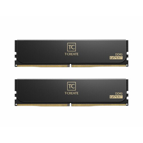 Оперативная память TEAMGROUP T-Create Expert Black [CTCED564G6400HC34BDC01] DIMM DDR5 64Гб(6400МГц, CL34, 2x32Гб, радиатор)