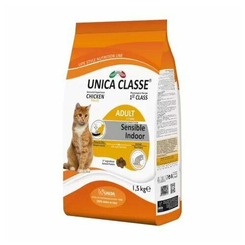 UNICA Adult In-home Luxury Hairball сухой корм для домашних кошек с курицей, 1,5 кг