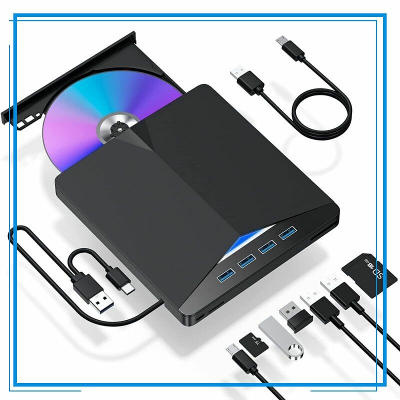 Внешний пишущий DVD-привод USB3.0 7-в-1