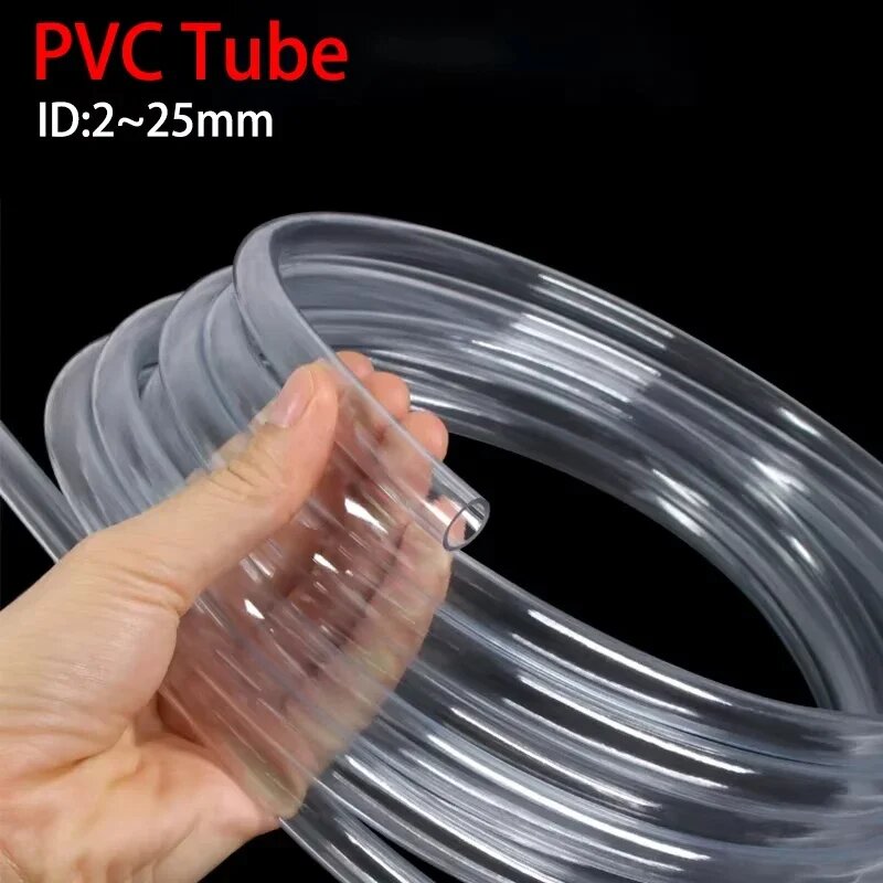 Прозрачный водопроводный шланг ПВХ 1 метр, ID 8mm x OD 10mm, 1 Meter
